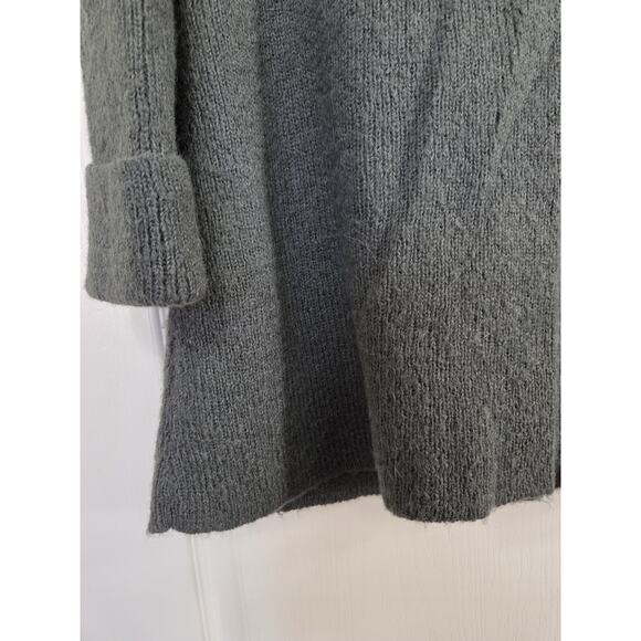 Soft Surroundings Alpaca Wool Blend Ruffle Collar Gray Cardigan, Women's Medium - Picture 14 of 15